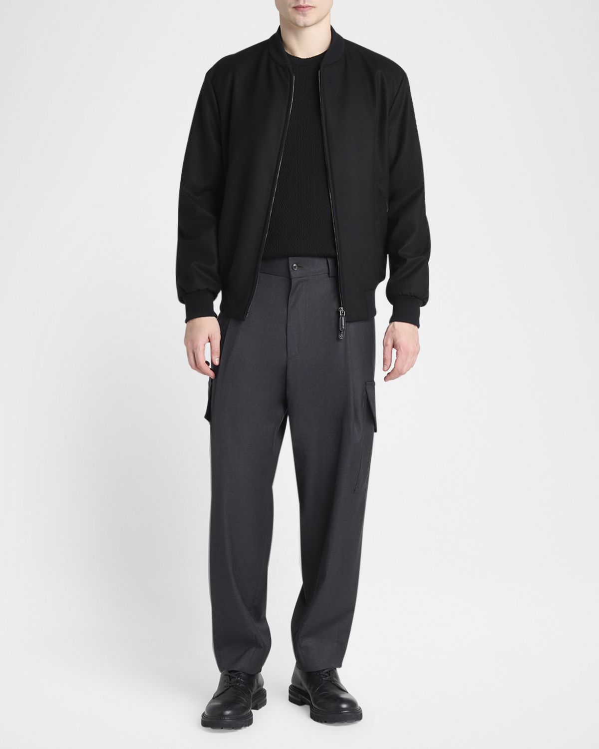 Giorgio Armani Men 's Cashmere Full-Zip Bomber Jacket