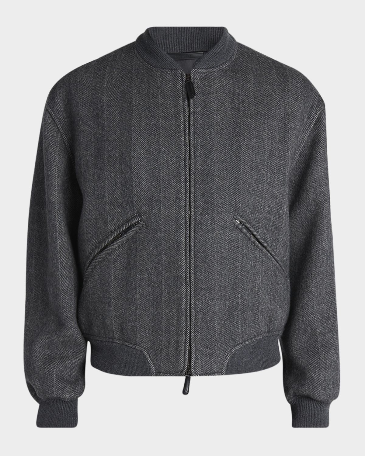 Giorgio Armani Men 's Herringbone Cashmere and Wool Bomber Jacket