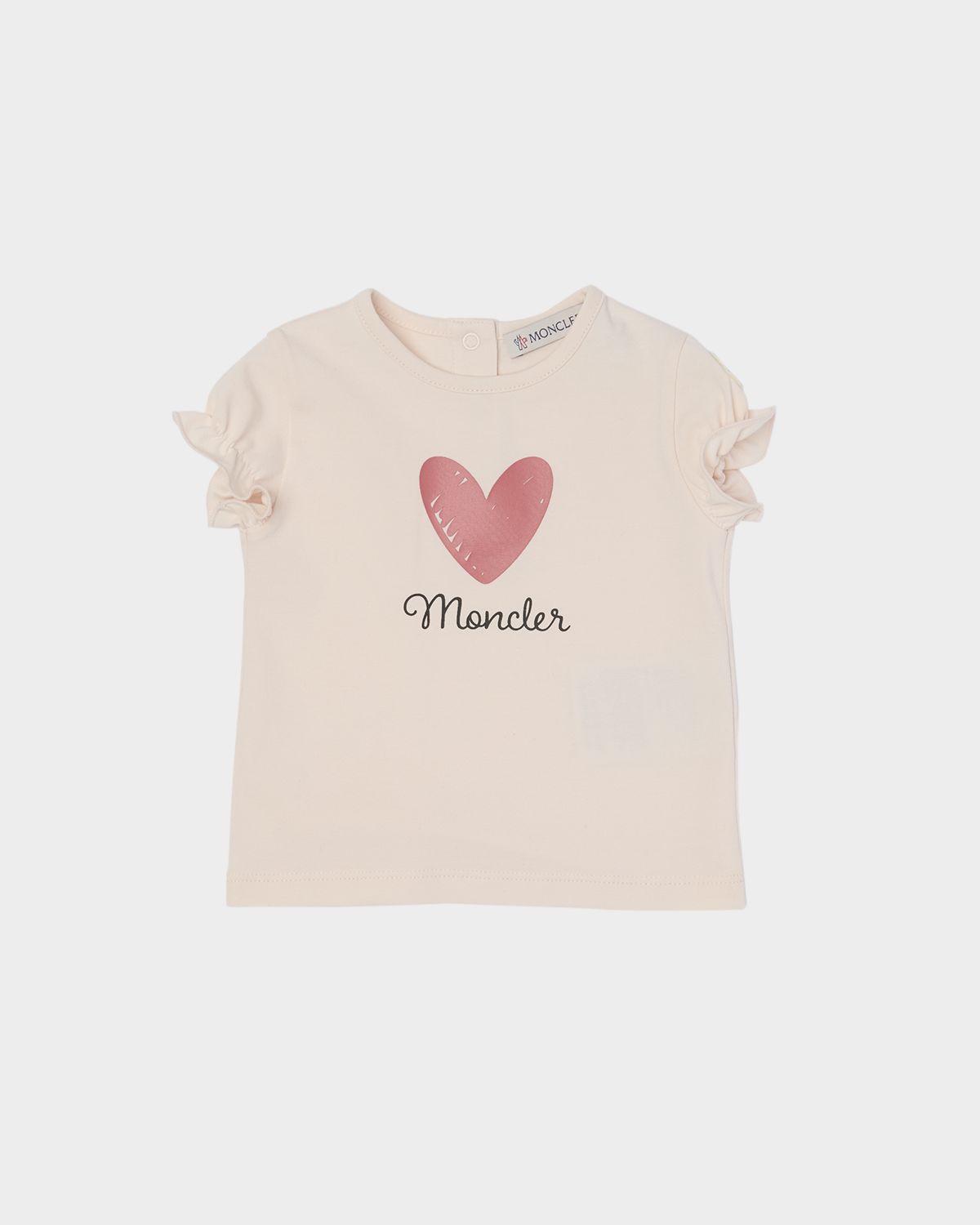 Moncler Girl 's Heart Logo-Print Short-Sleeve T-Shirt, Size 6M- | Thumbnail 4 Moncler Girl 's Heart Logo-Print Short-Sleeve T-Shirt, Size 6M- | Thumbnail 4
