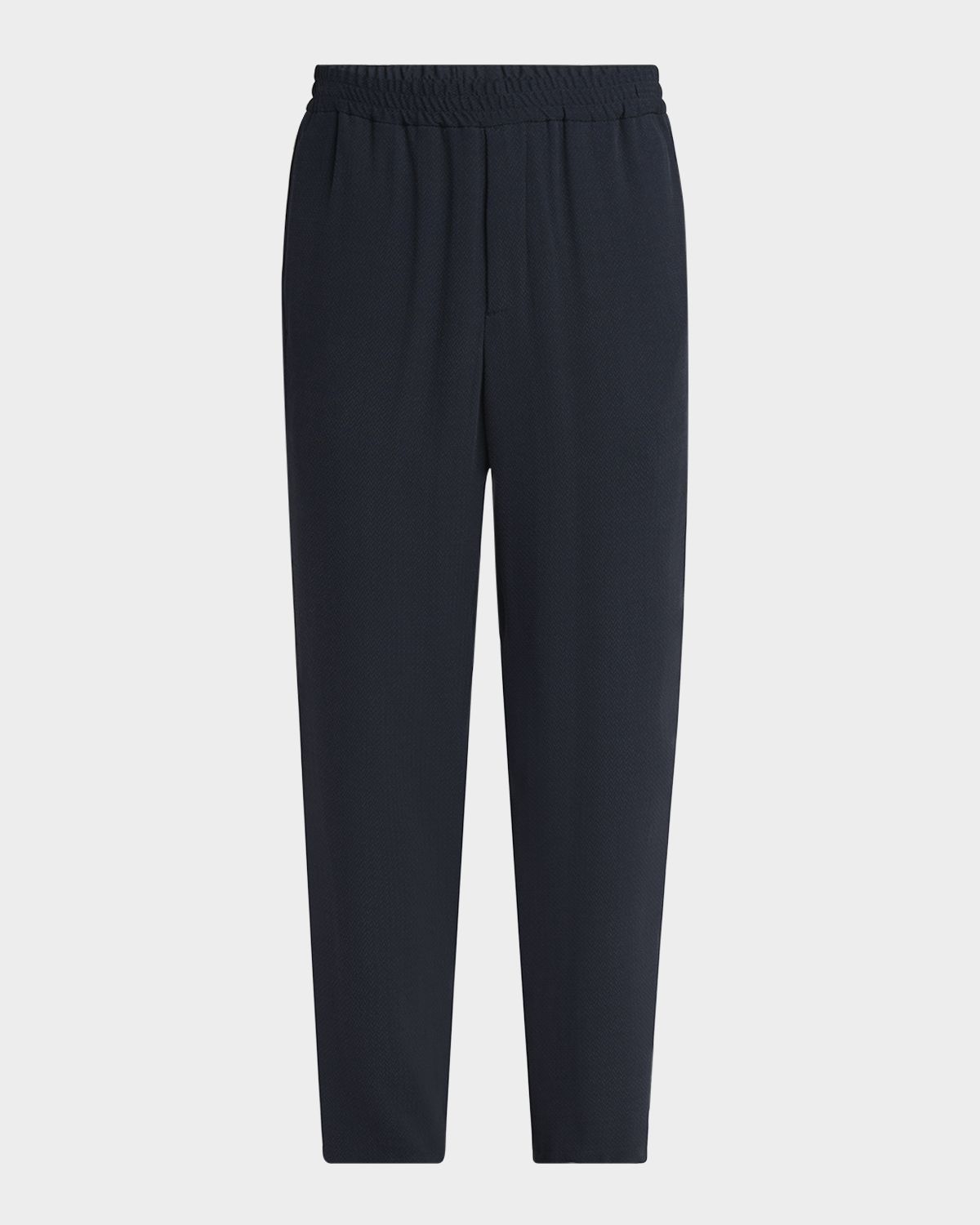 Giorgio Armani Men 's Micro-Chevron Cupro and Viscose Pull-On Pants