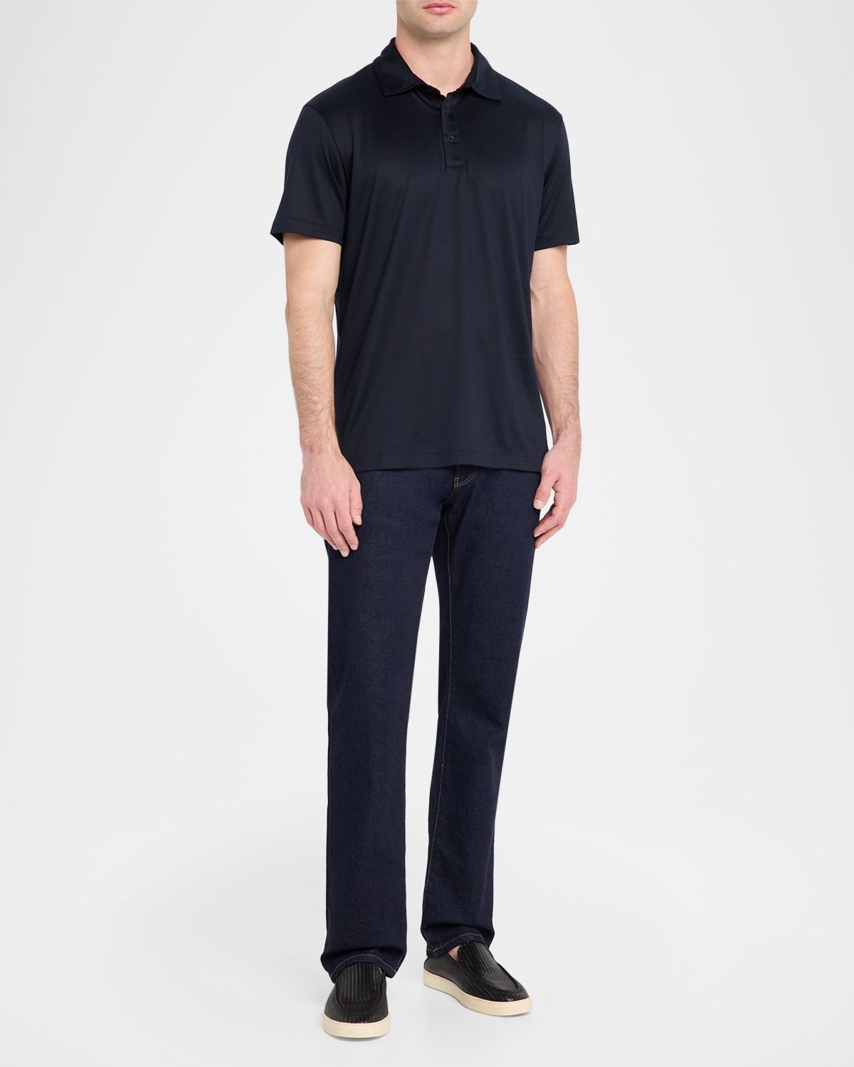 Giorgio Armani Men 's Silk and Cotton Polo Shirt