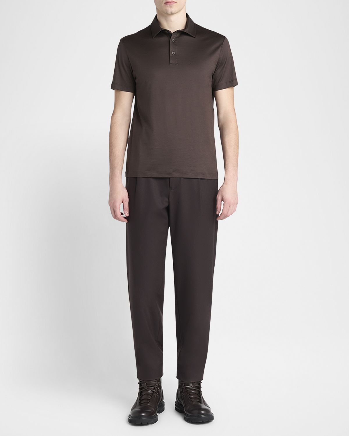 Giorgio Armani Men 's Silk and Cotton Polo Shirt