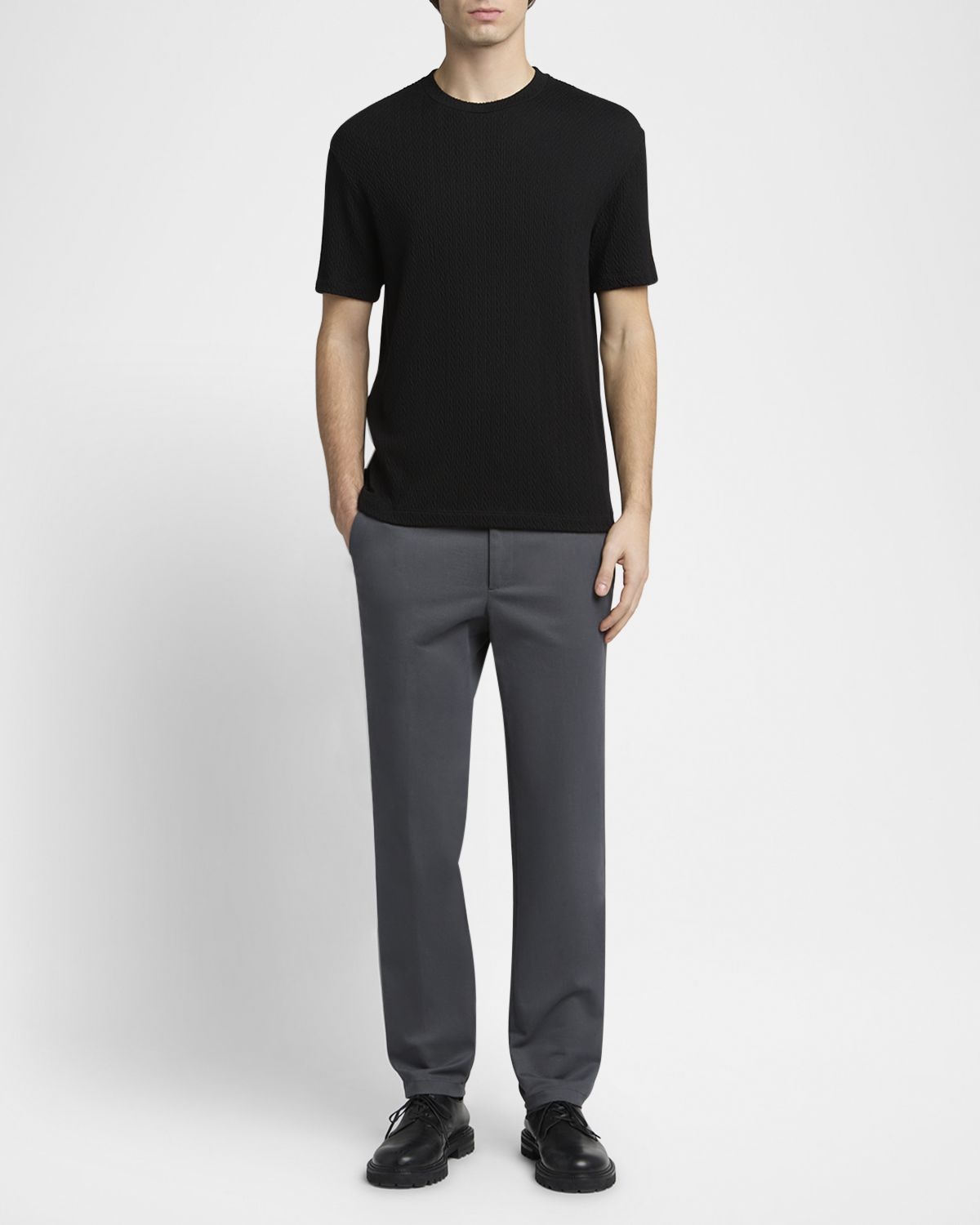 Giorgio Armani Men 's Cotton and Cashmere Slim Flat-Front Trousers