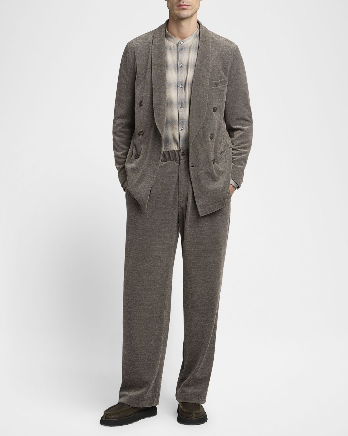 Giorgio Armani Men 's Heathered Chenille Relaxed Pleated Pants