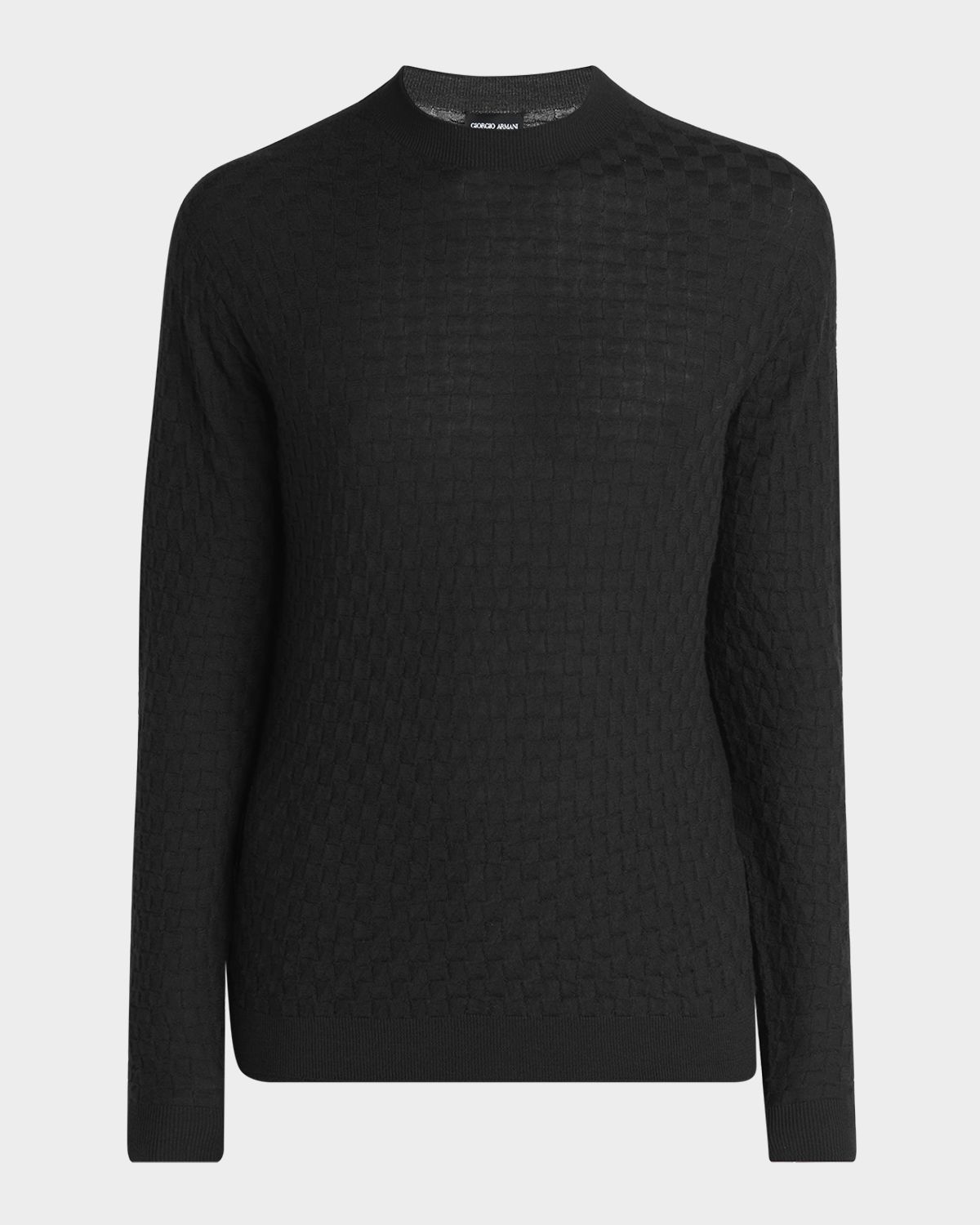 Giorgio Armani Men 's Quadrant Knit Cashmere and Silk Crewneck Sweater