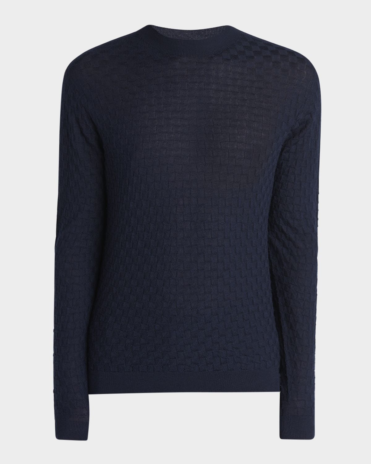 Giorgio Armani Men 's Quadrant Knit Cashmere and Silk Crewneck Sweater