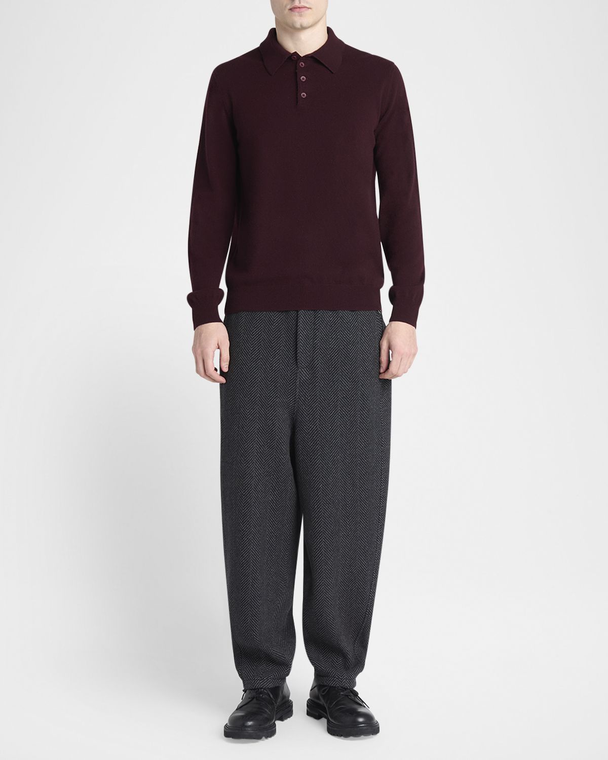 Giorgio Armani Men 's Cashmere Knit Polo Sweater