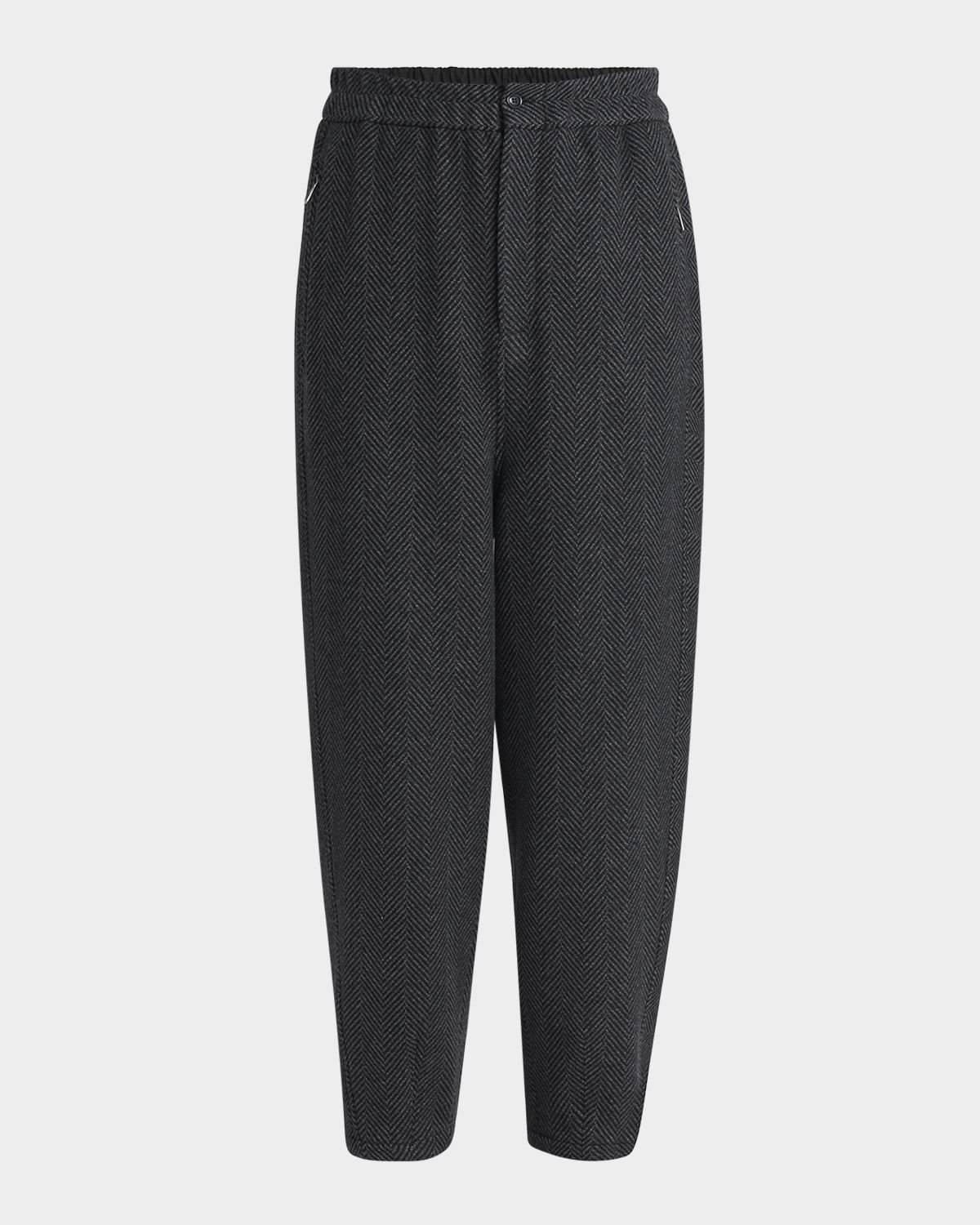Giorgio Armani Men 's Cashmere and Cotton Chevron Stretch Pants