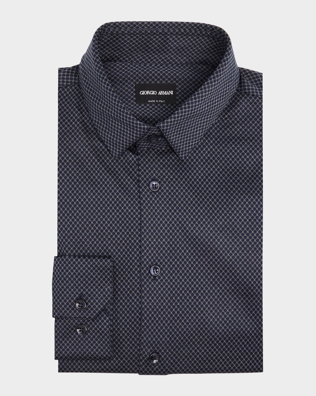 Giorgio Armani Men 's Micro-Circle Point Collar Dress Shirt