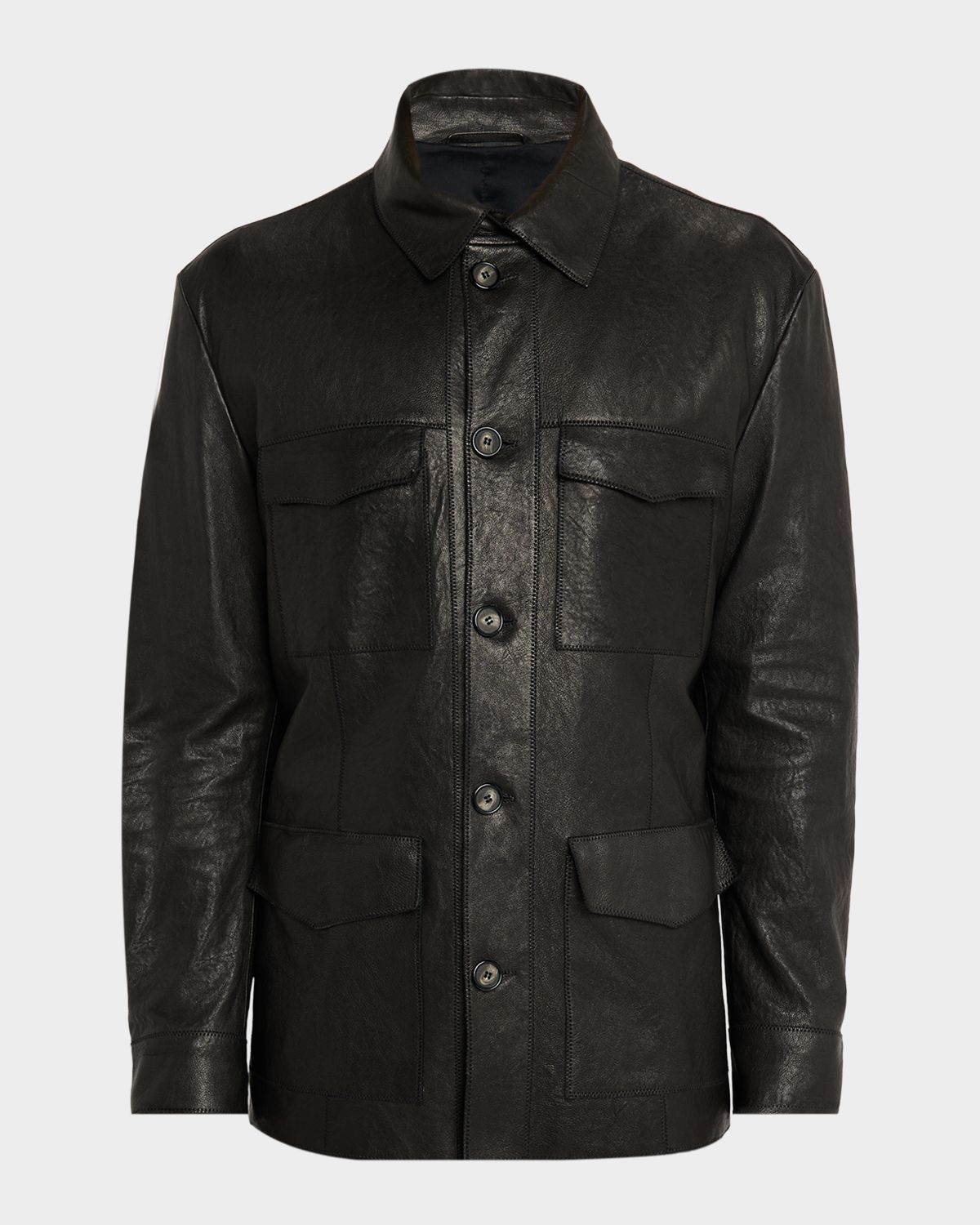 Giorgio Armani Men 's Nappa Leather Safari Jacket