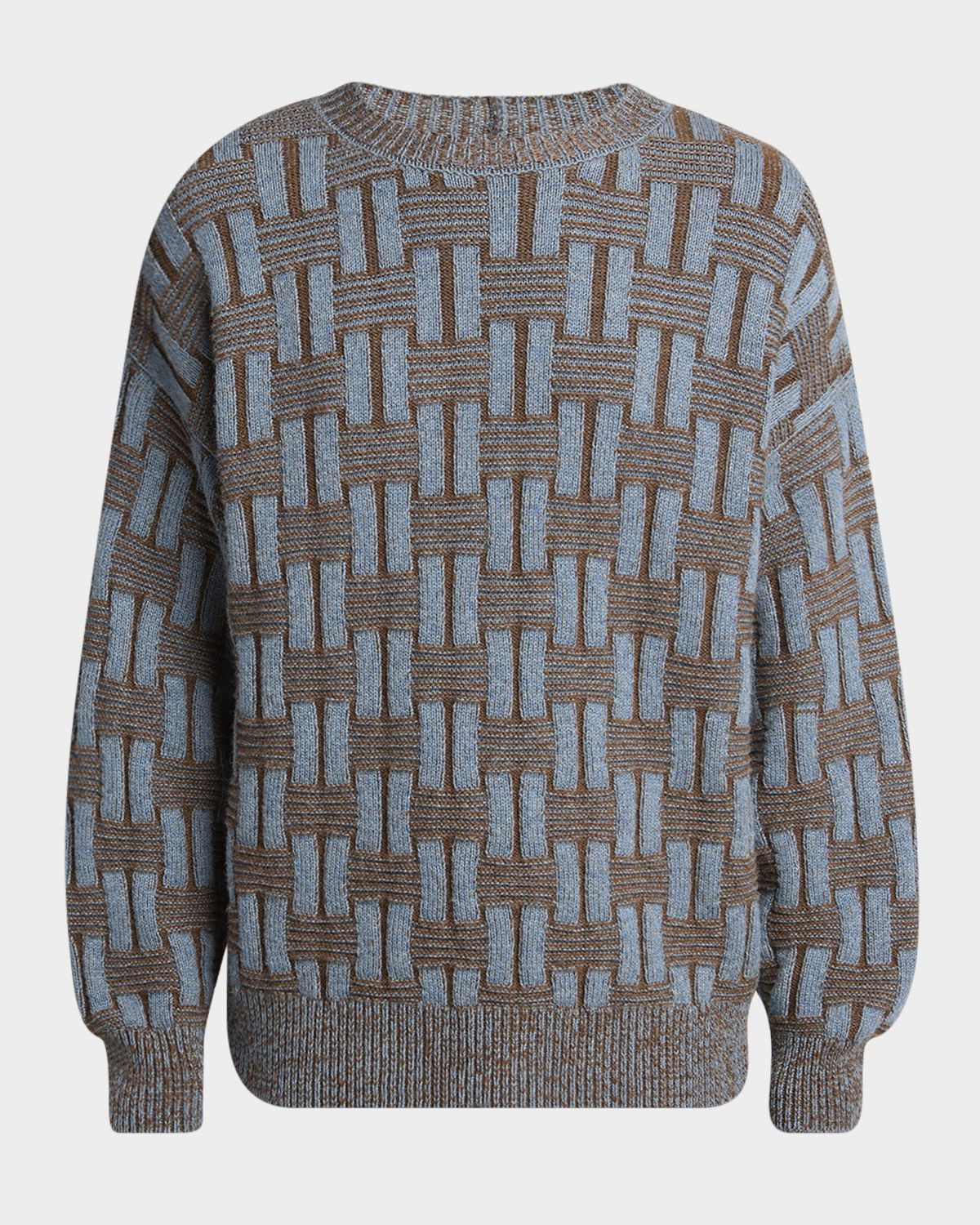 Giorgio Armani Men 's Basketweave Wool Crewneck Sweater
