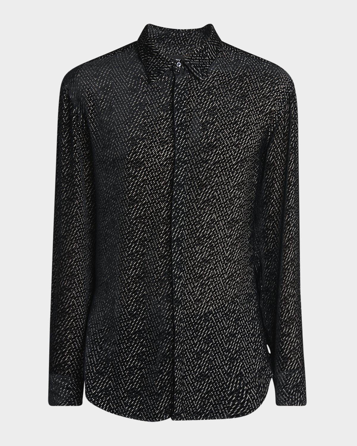 Giorgio Armani Men 's Diagonal-Woven Viscose Dress Shirt