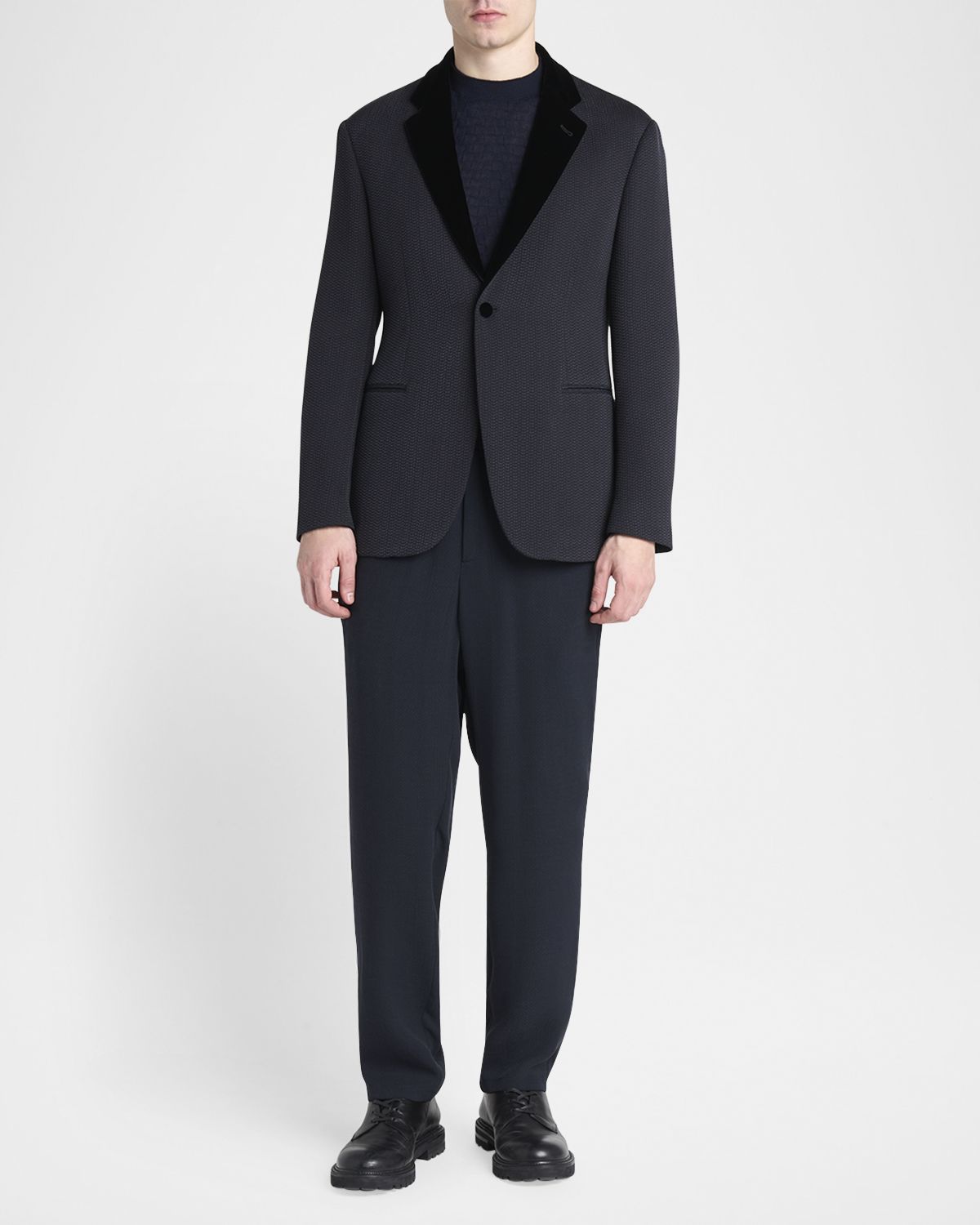 Giorgio Armani Men 's Velvet-Lapel Textured Dinner Jacket