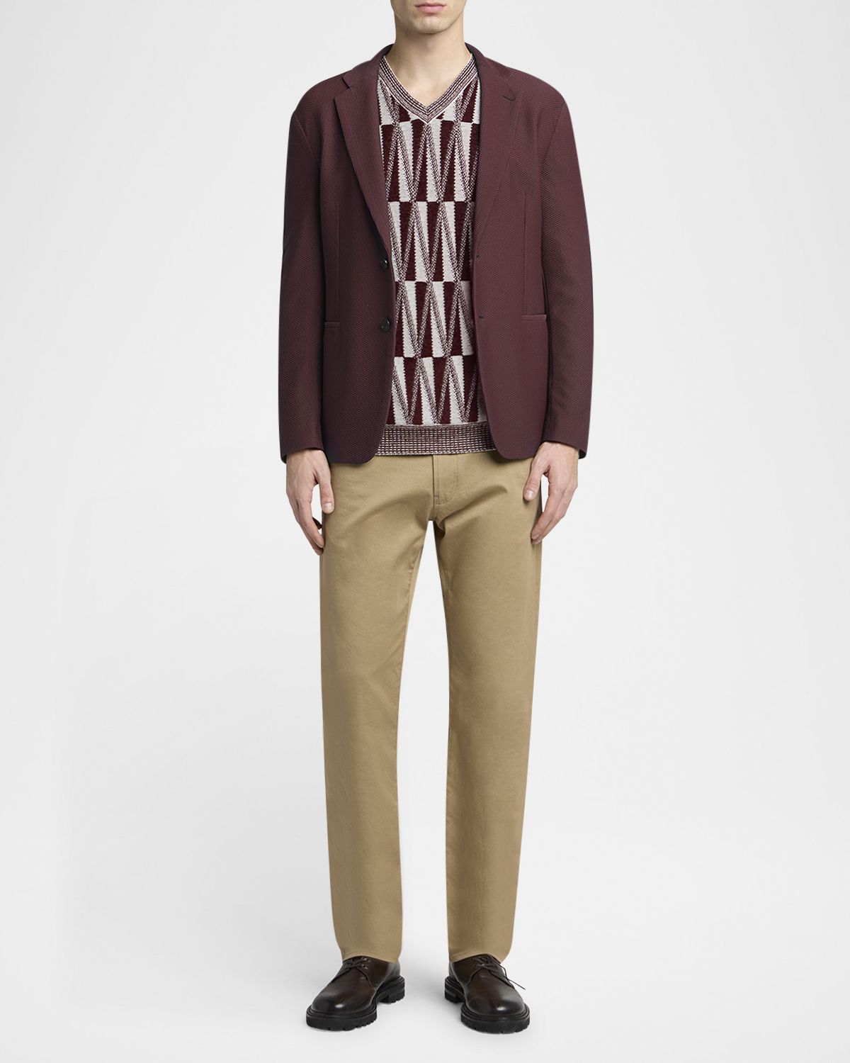 Giorgio Armani Men 's Rice Stitch Two-Button Sport Coat