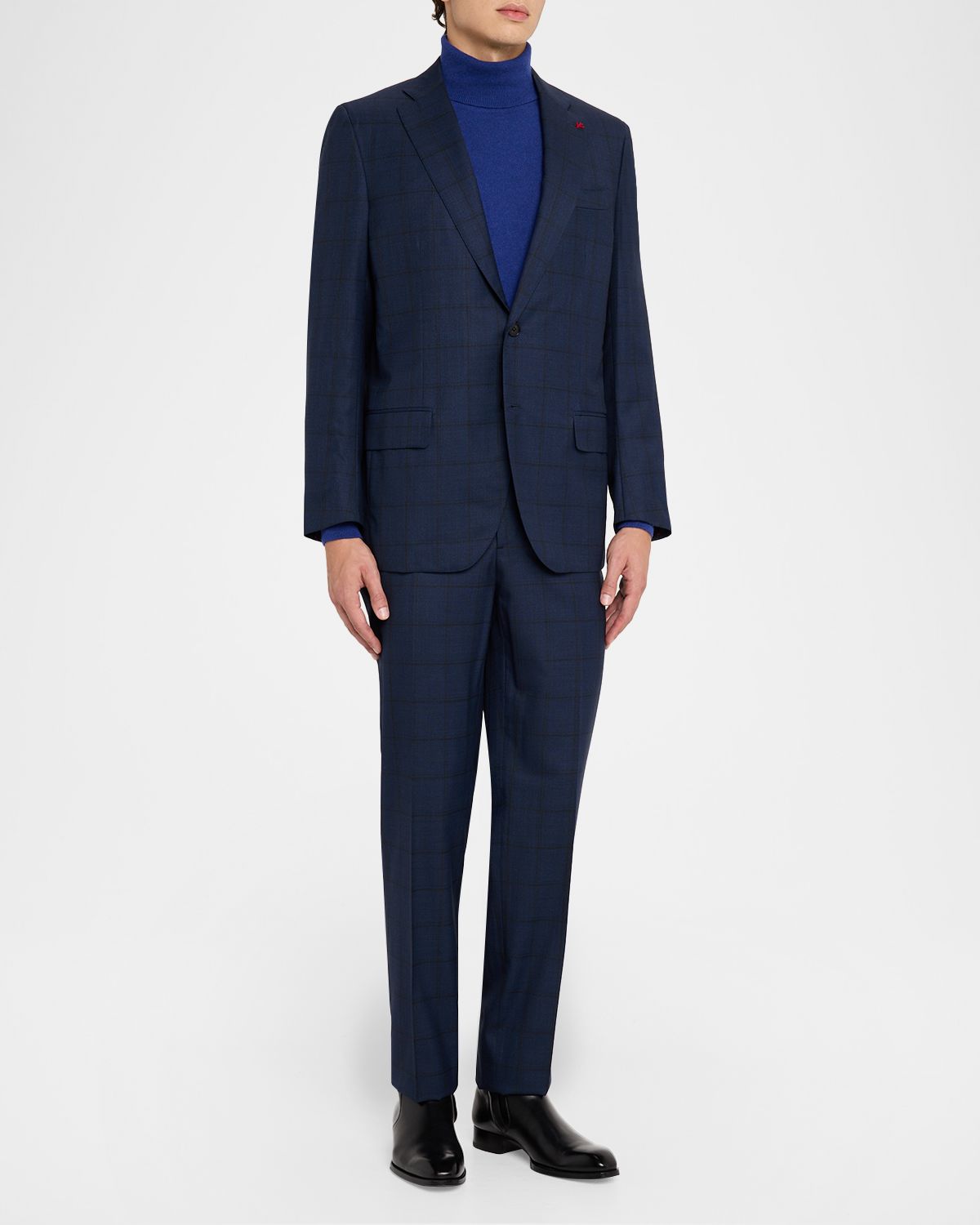Isaia Men 's Wool Windowpane Plaid Two-Piece Suit | Thumbnail 10