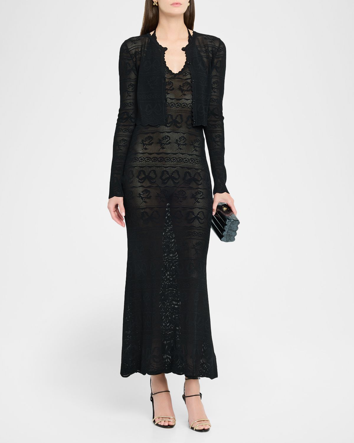 LoveShackFancy Cillian Pointelle Knit Maxi Dress