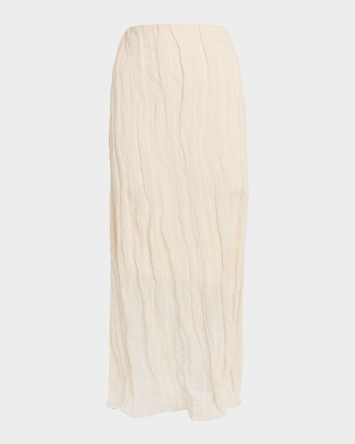 Brandon Maxwell James Crinkled Cotton Midi Skirt