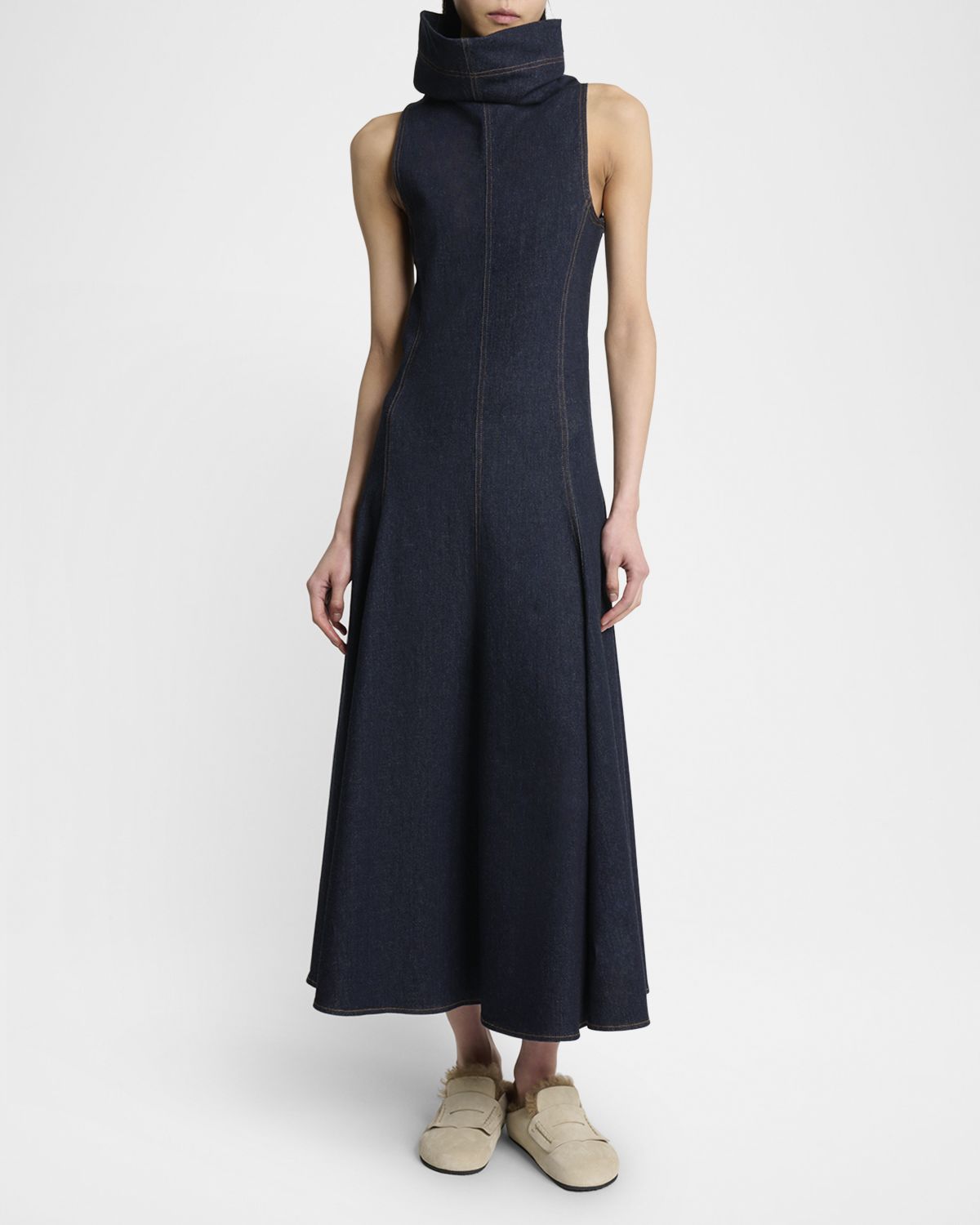 Jacquemus Triangle De-Nimes Denim Maxi Dress