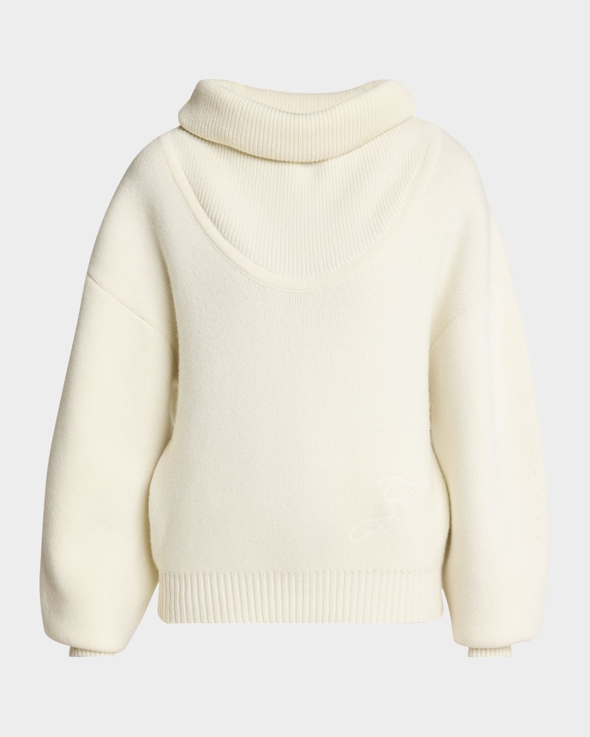 Jacquemus La Maille Pallone Turtleneck Wool-Cashmere Sweater