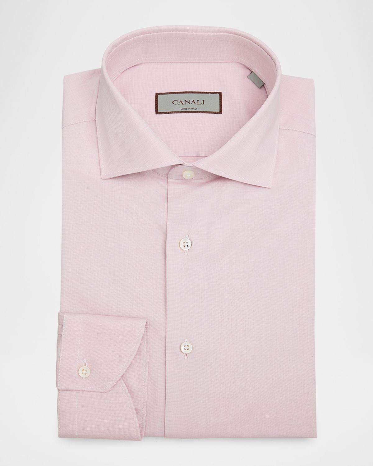 Canali Men 's Cotton Spread-Collar Dress Shirt