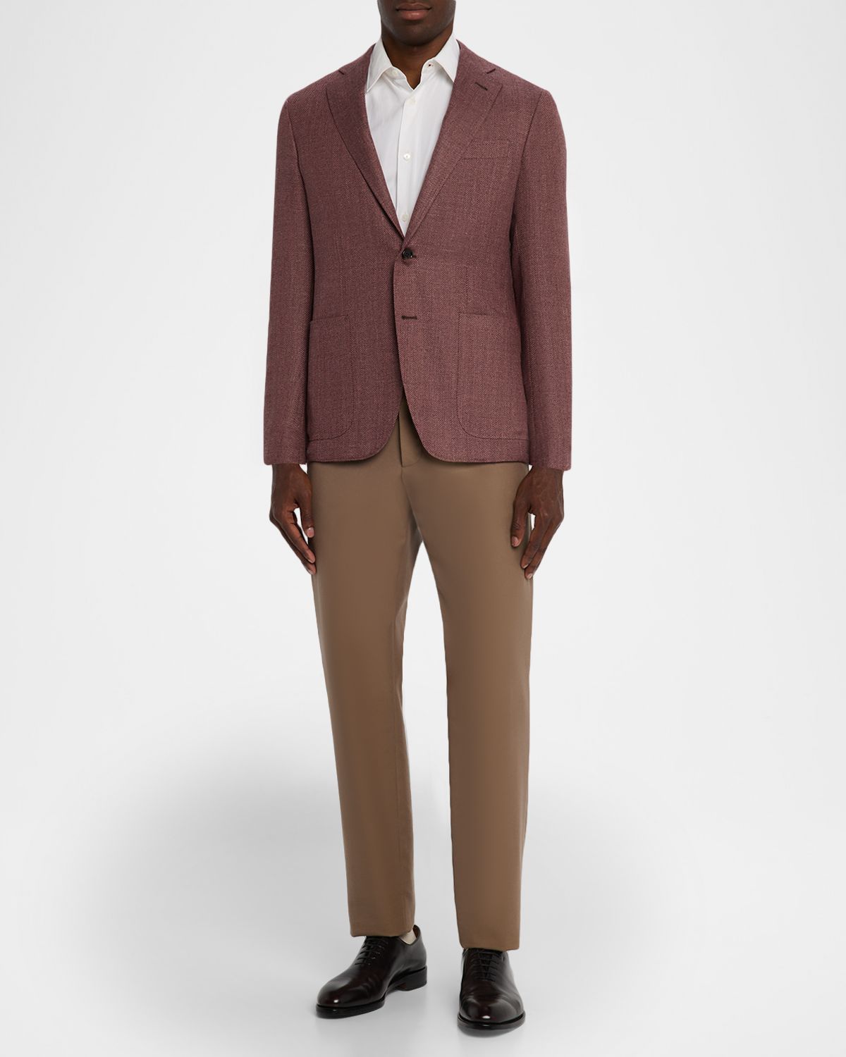 Canali Men 's Herringbone Notch Lapel Sport Coat