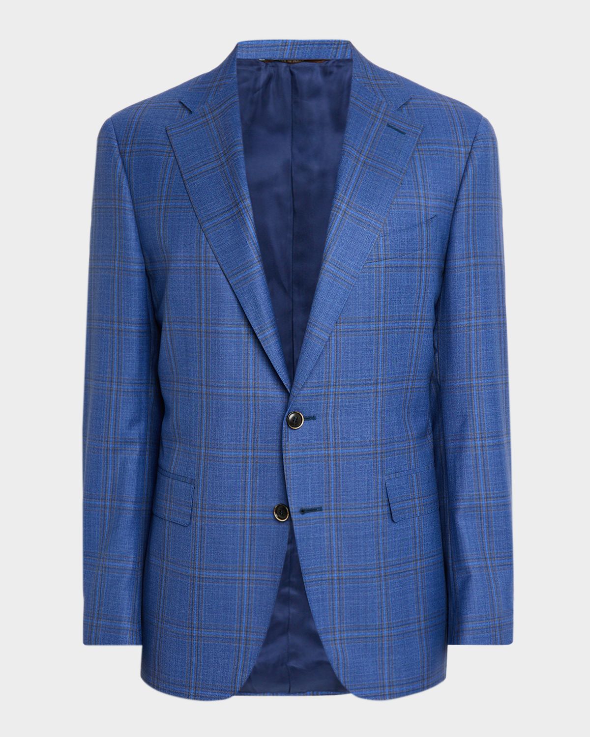 Canali Men 's Plaid Wool Single-Breasted Sport Coat