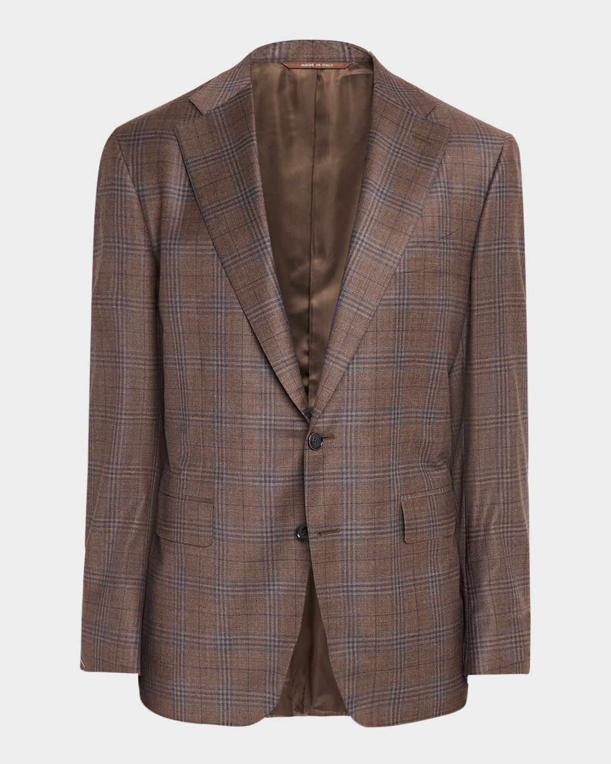 Canali Plaid Wool Single-Breasted Blazer