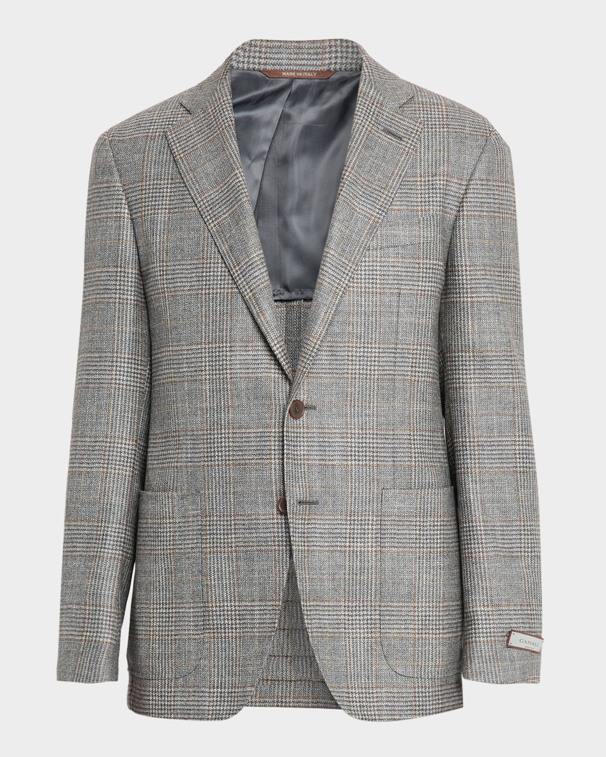 Canali Men 's Glen Plaid Notch Lapel Sport Coat