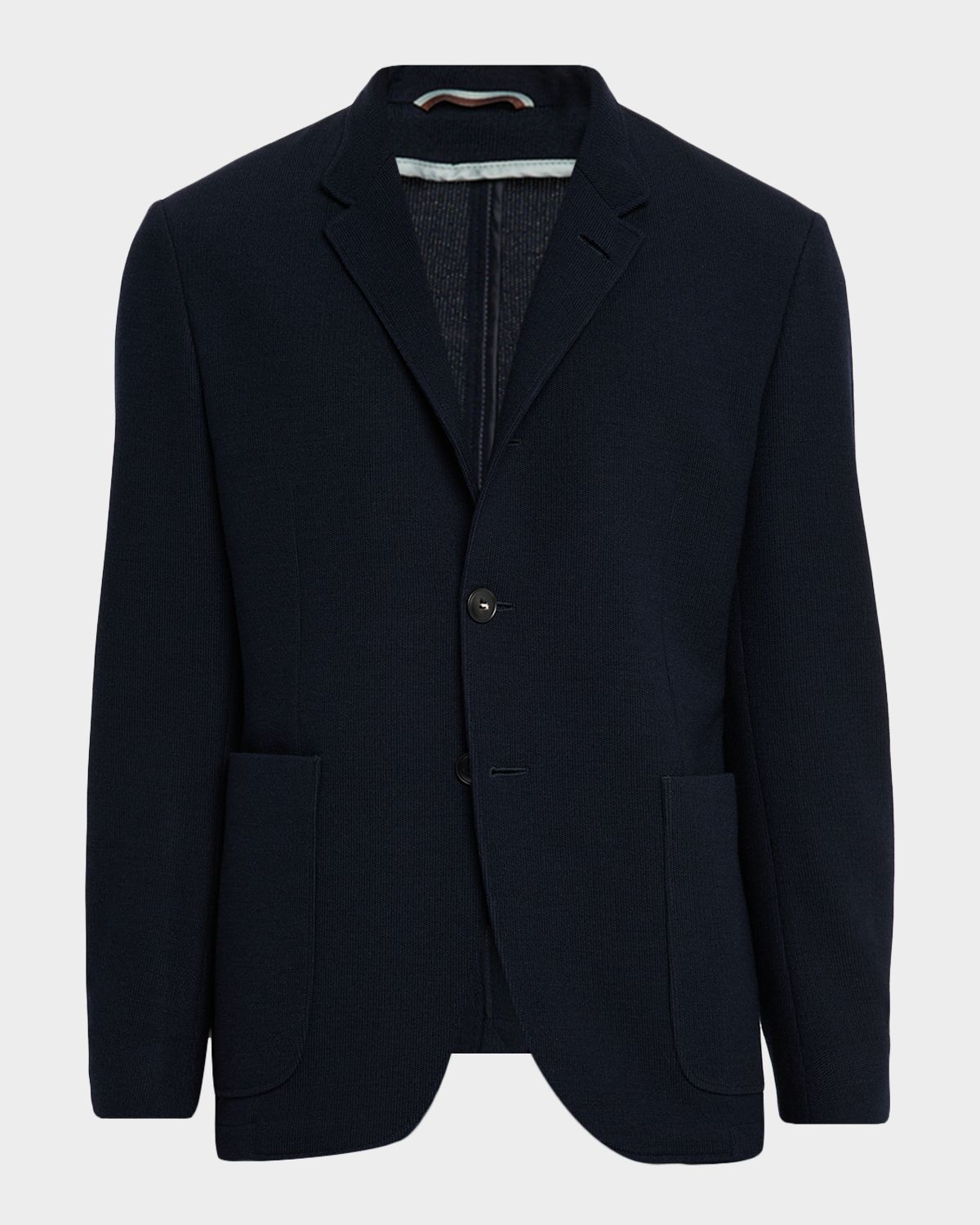 Canali Men 's Wool and Cotton Jersey Textured Blazer