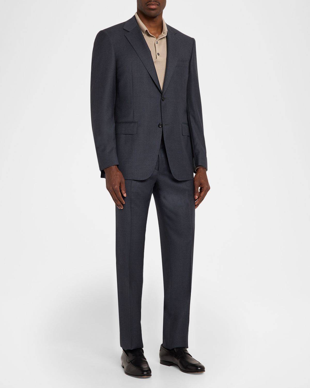 Canali Men 's Wool Micro-Check Two-Piece Suit
