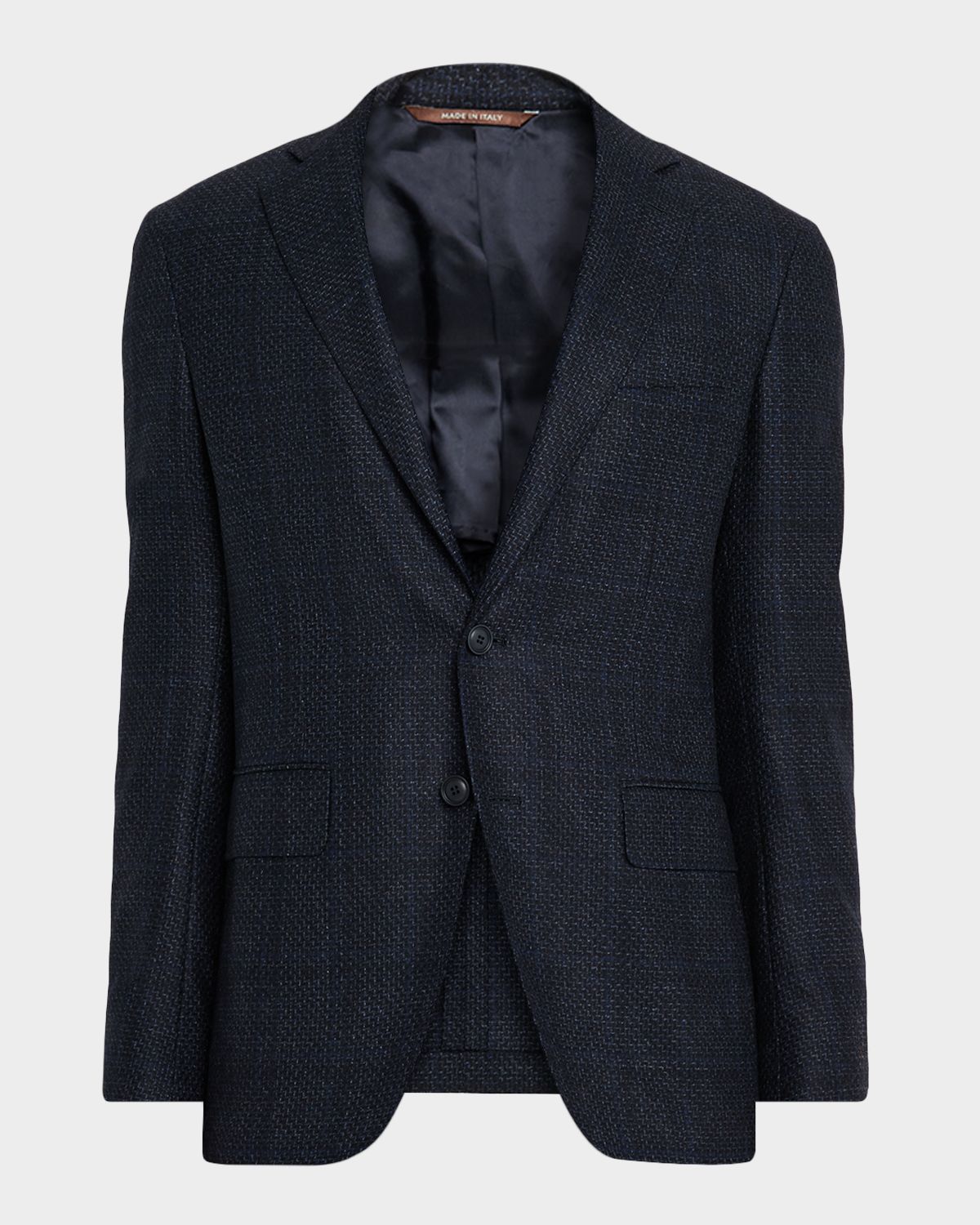 Canali Men 's Stepweave Wool Notch Lapel Sport Coat