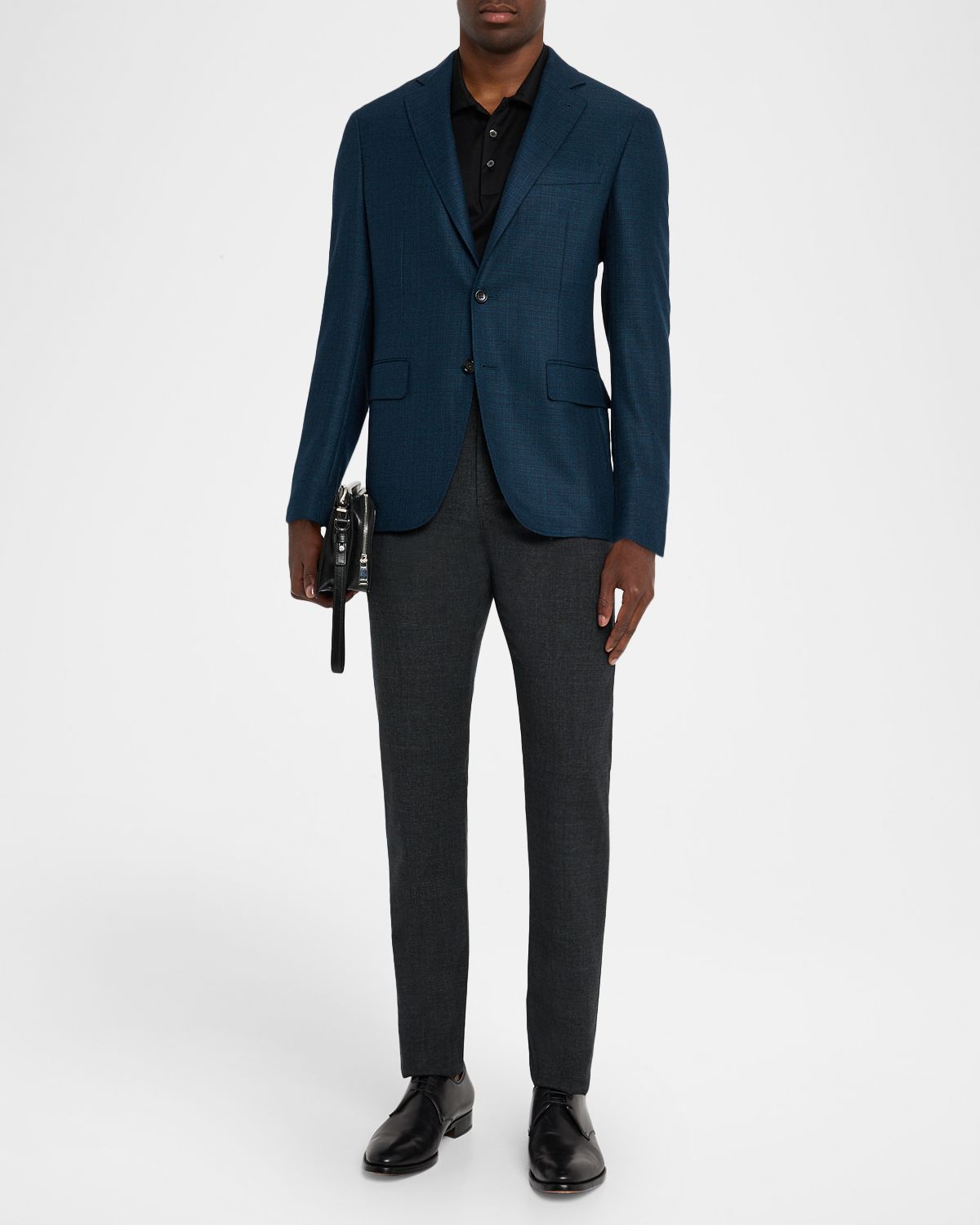 Canali Men 's Wool Textured Notch Lapel Sport Coat