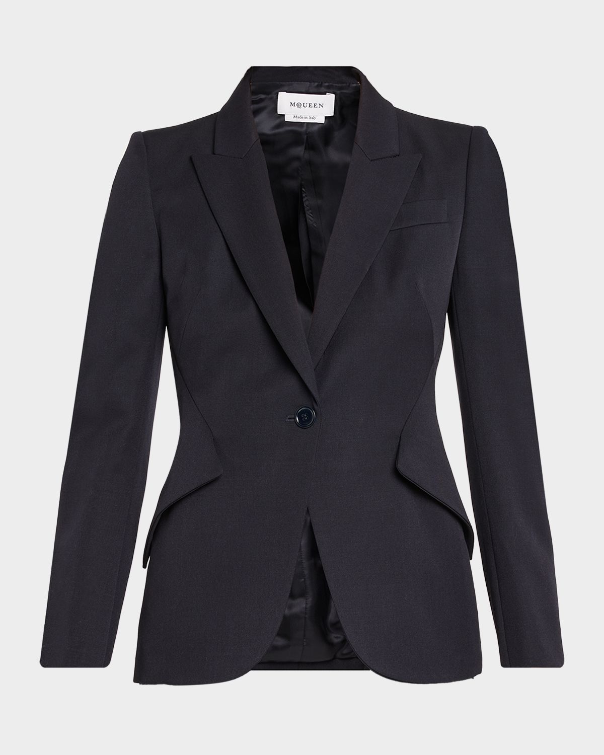 McQueen Grain De Poudre Wool Single-Breasted Blazer