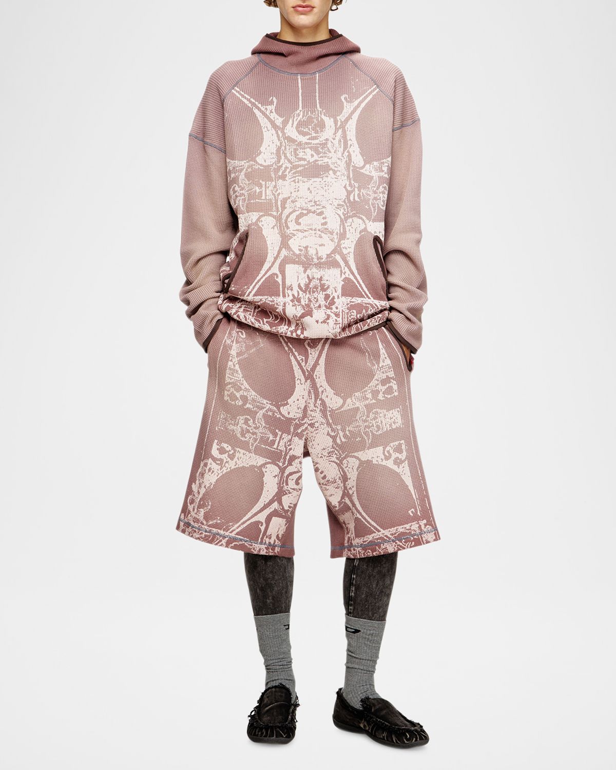 Diesel Men 's P-Warky Waffle Knit Long Shorts