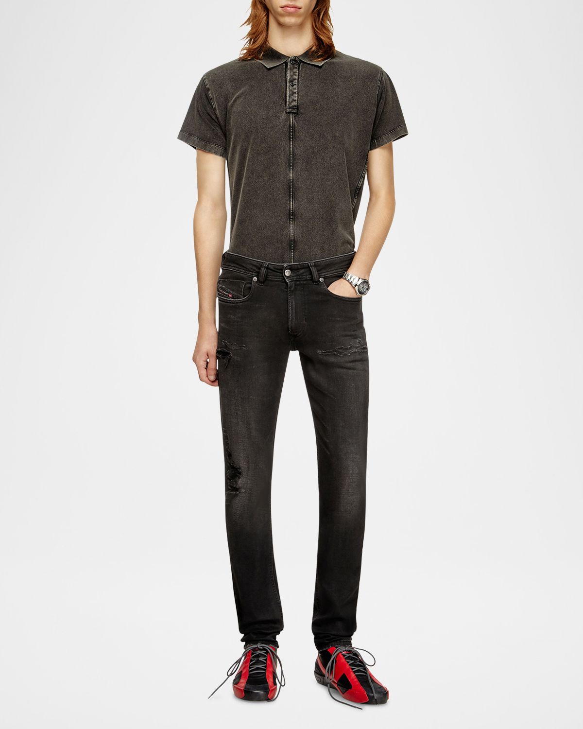 Diesel Men 's 1979 Sleenker Rip & Repair Skinny Jeans