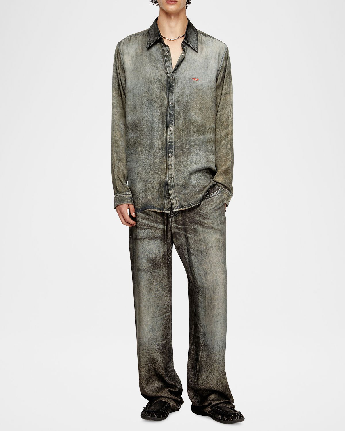 Diesel Men 's P-Theck-LKCT Viscose Five-Pocket Pants