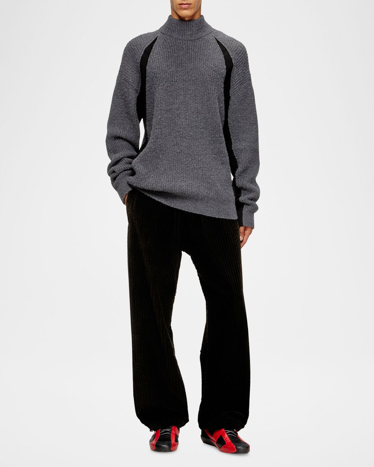 Diesel Men 's K-Lollo-TN Ribbed Mock Neck Sweater