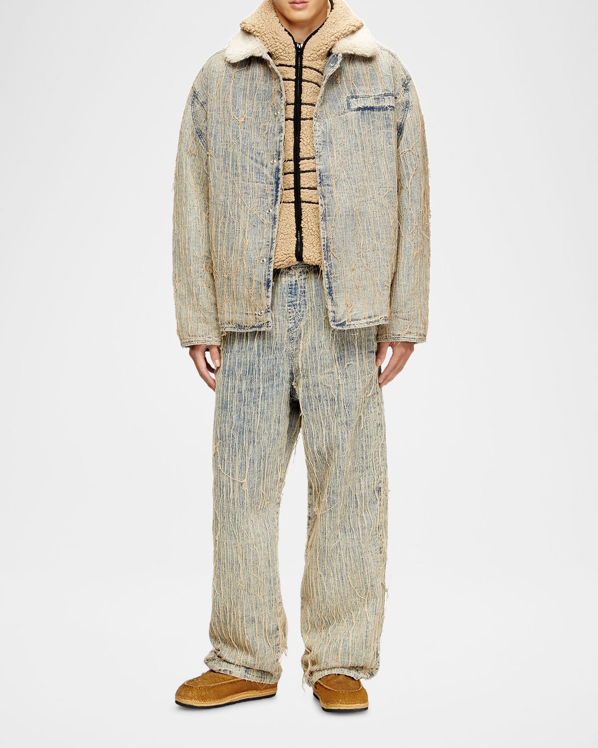 Diesel Men 's D-Ivar-S Furry Collar Jacket