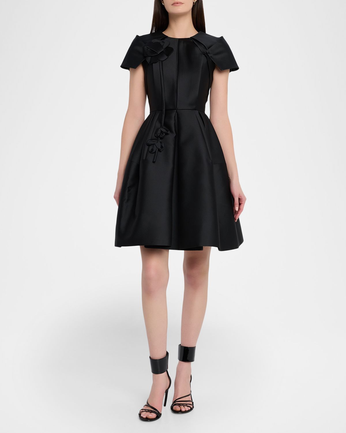 Dice Kayek Rosette Pleated Mini Dress