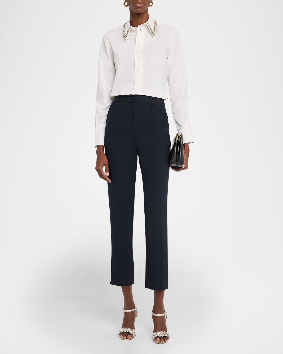 Dice Kayek Embellished Collar Button-Down Shirt