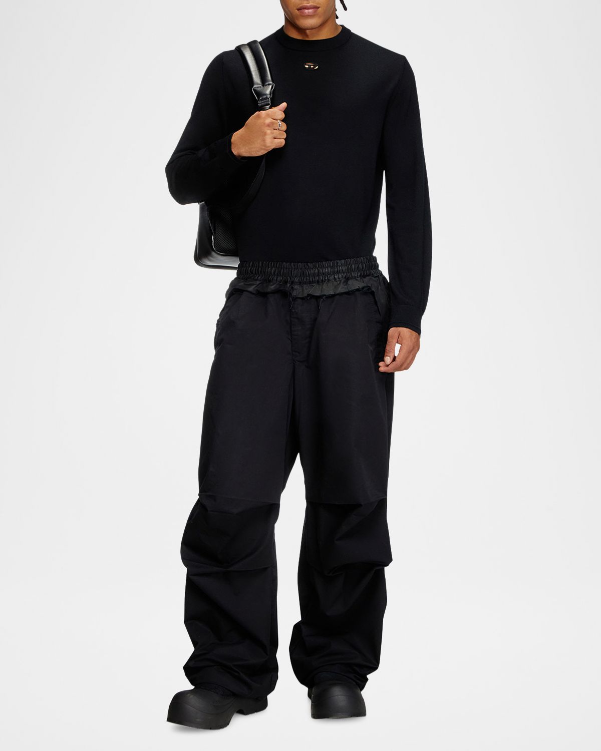 Diesel Men 's K-Valiam Cutout Logo Crewneck Sweater