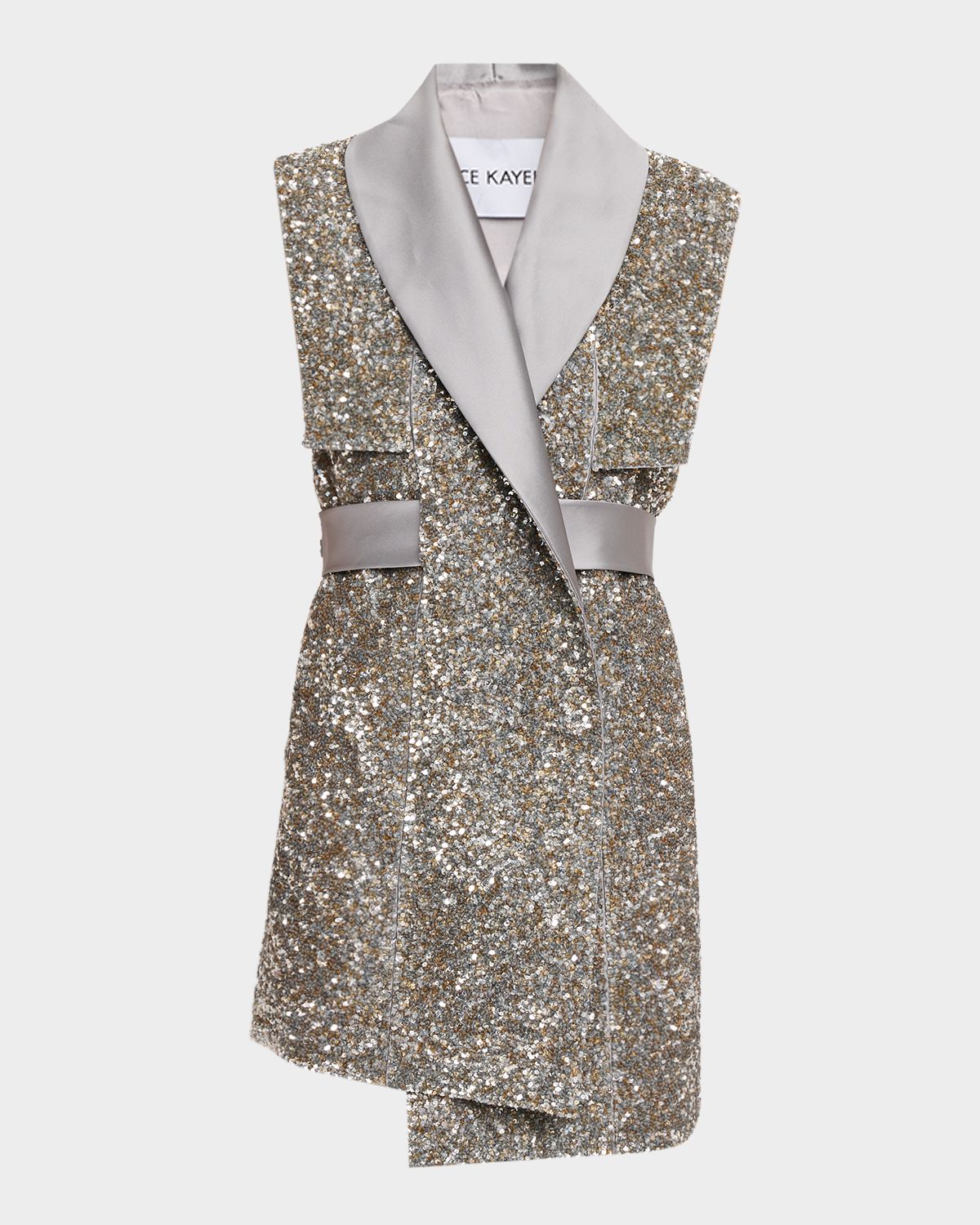Dice Kayek Sequined Panel Sleeveless Coat