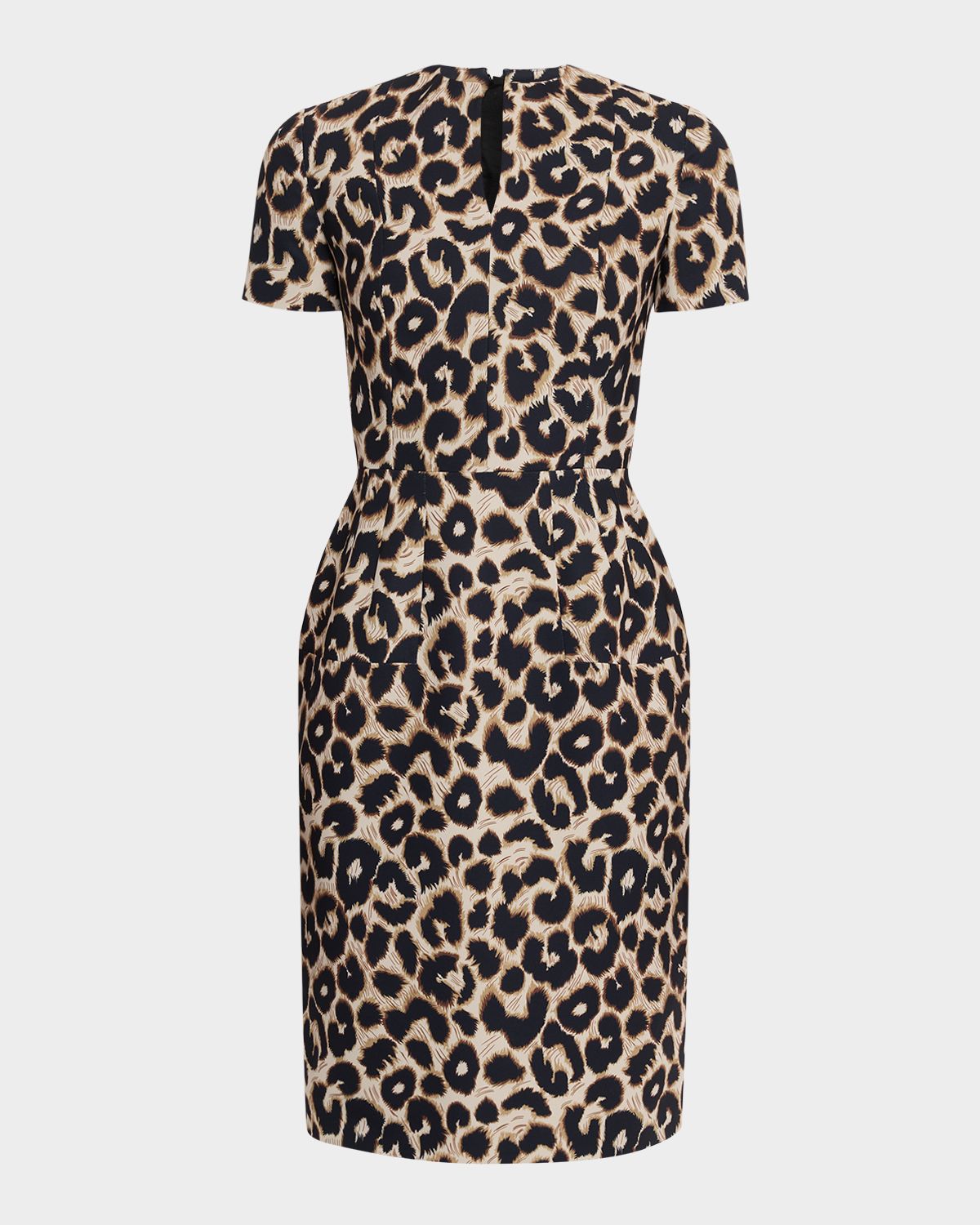 Dice Kayek Leopard-Print Short-Sleeve Sheath Dress