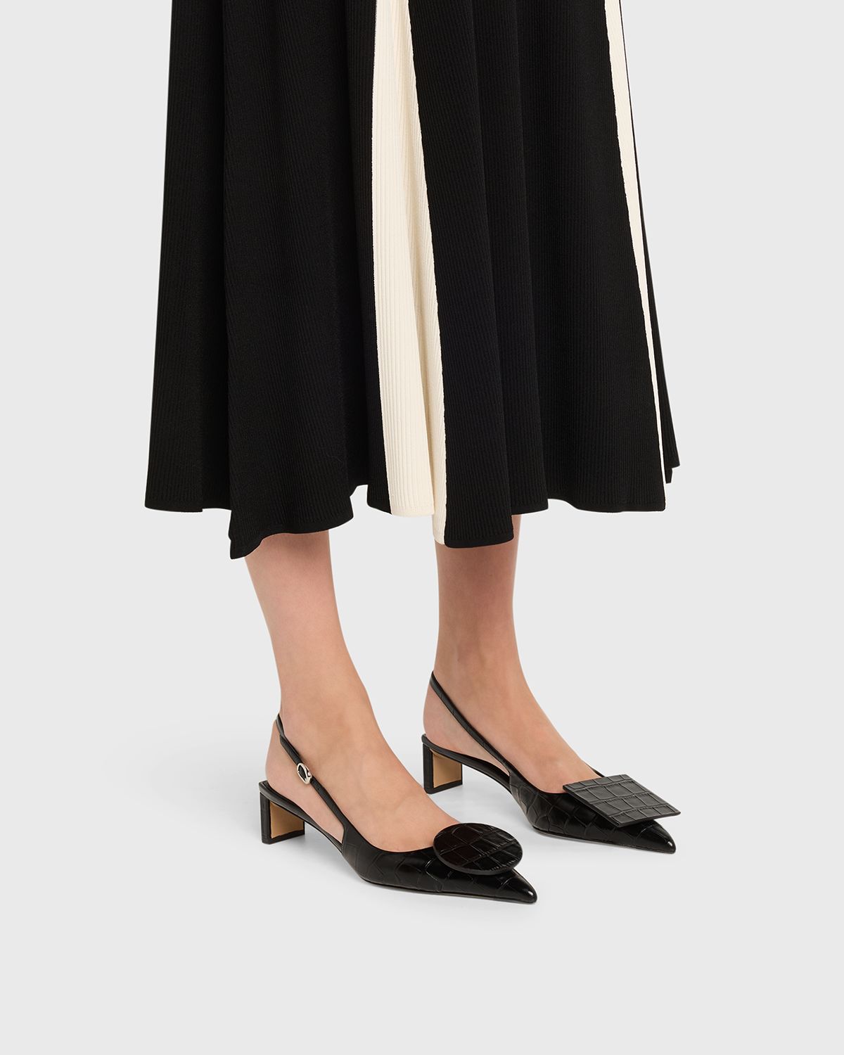 Jacquemus Les Slingbacks Croc-Embossed Leather Pumps - Women's Shoes