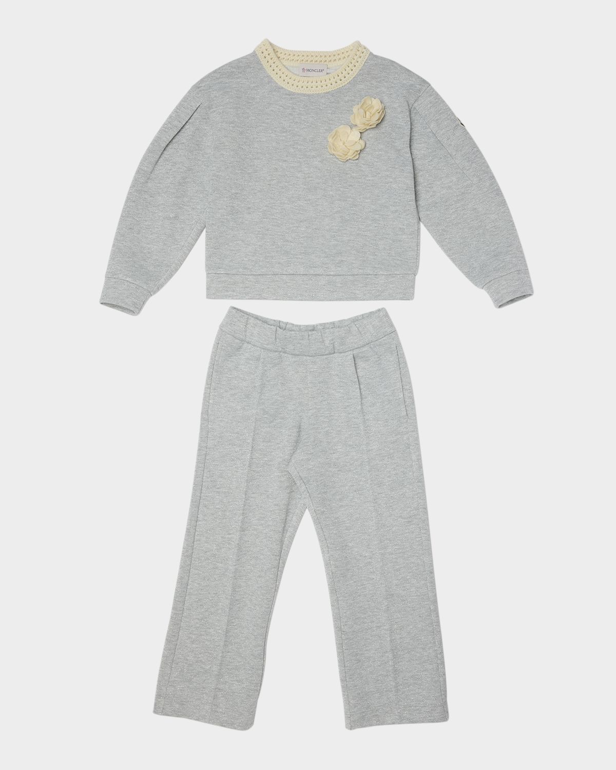 Moncler Girl 's Floral Applique Sweatshirt & Sweatpants Set | Thumbnail 4 Moncler Girl 's Floral Applique Sweatshirt & Sweatpants Set | Thumbnail 4