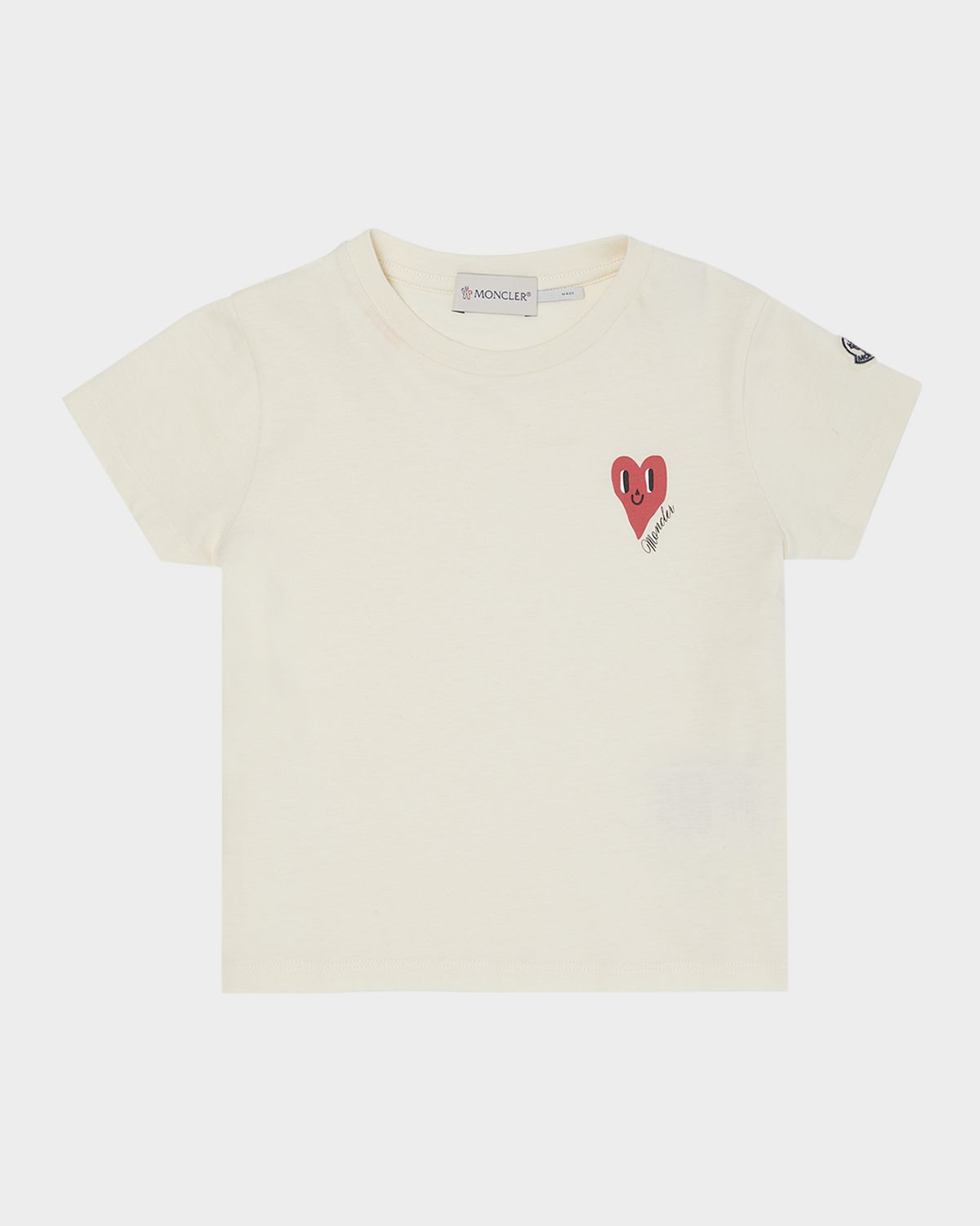Moncler Girl 's Heart Logo-Print Short-Sleeve T-Shirt | Thumbnail 4 Moncler Girl 's Heart Logo-Print Short-Sleeve T-Shirt | Thumbnail 4