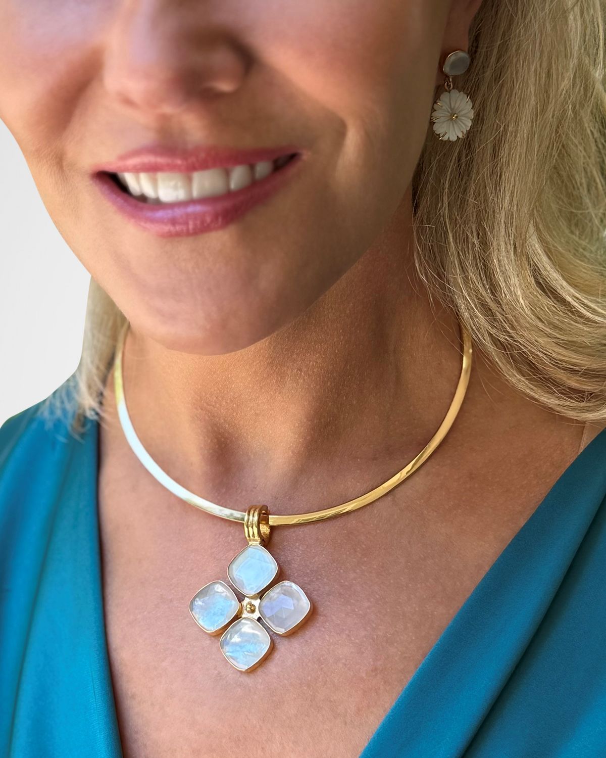 Dina Mackney Quatre Mother of Pearl Doublet Necklace