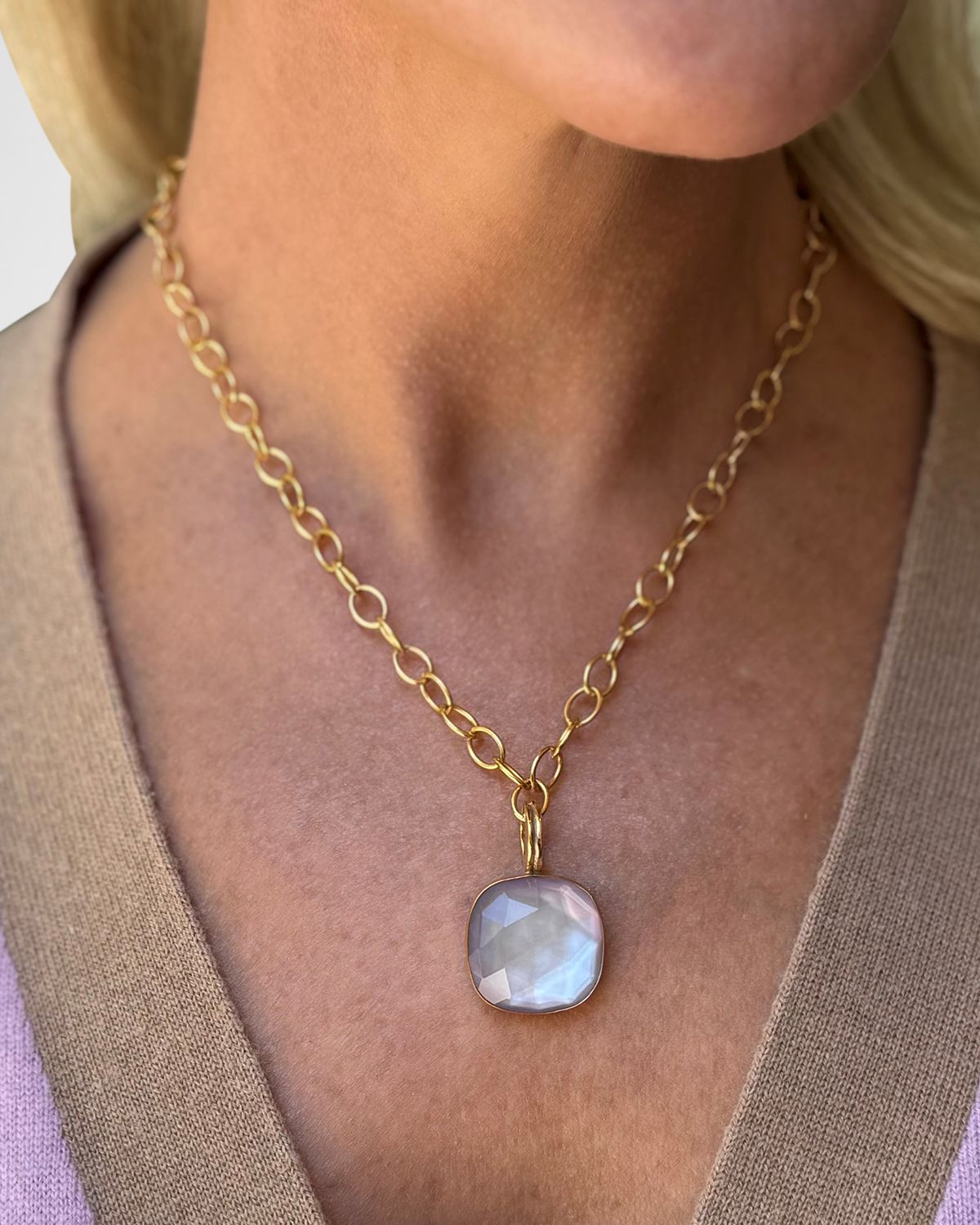 Dina Mackney Very Peri Violet Femme Doublet Necklace