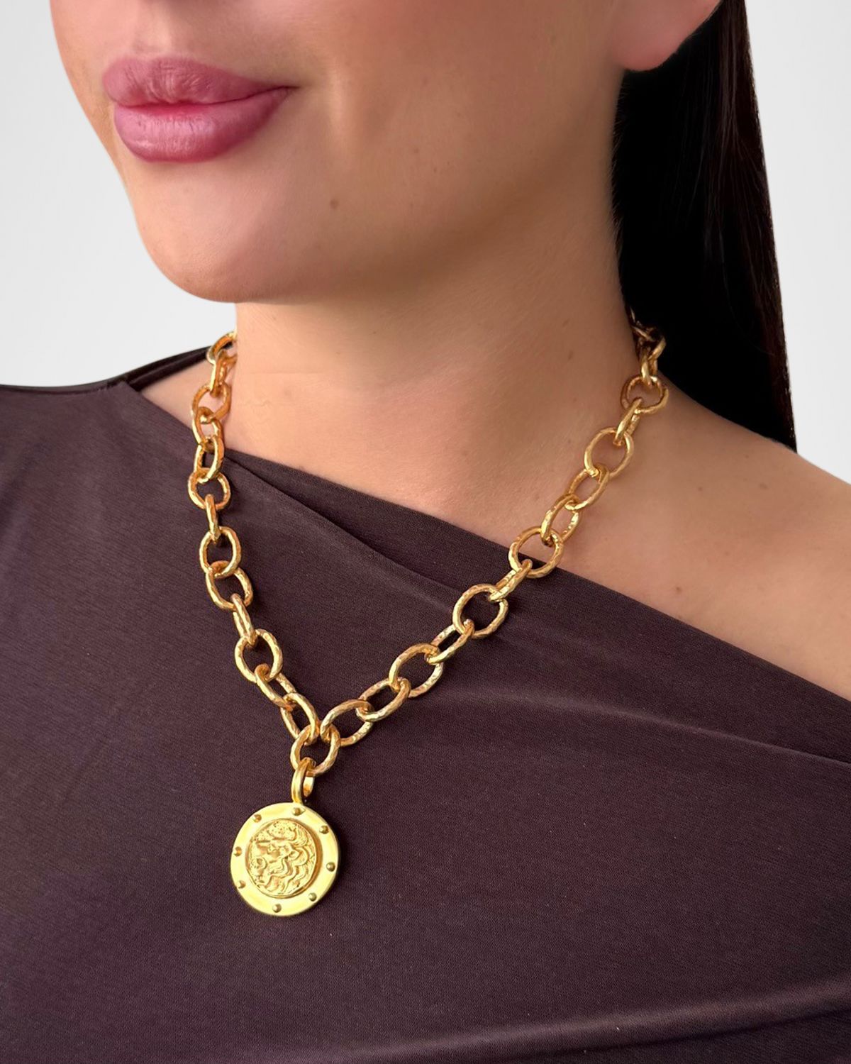 Dina Mackney Leo Sundial Enhancer on Luxe Chain Necklace