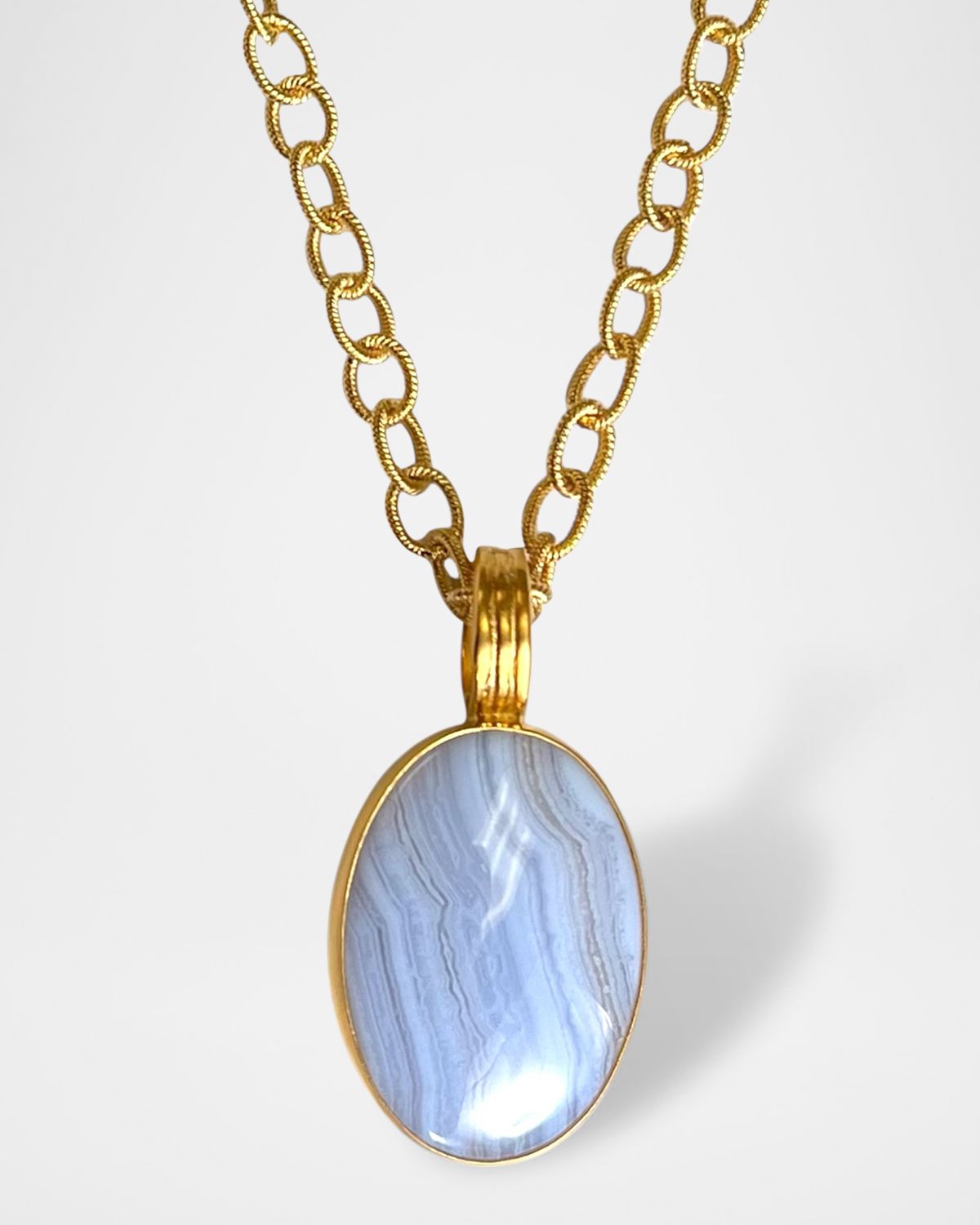 Dina Mackney Blue Lace Agate Twist Necklace